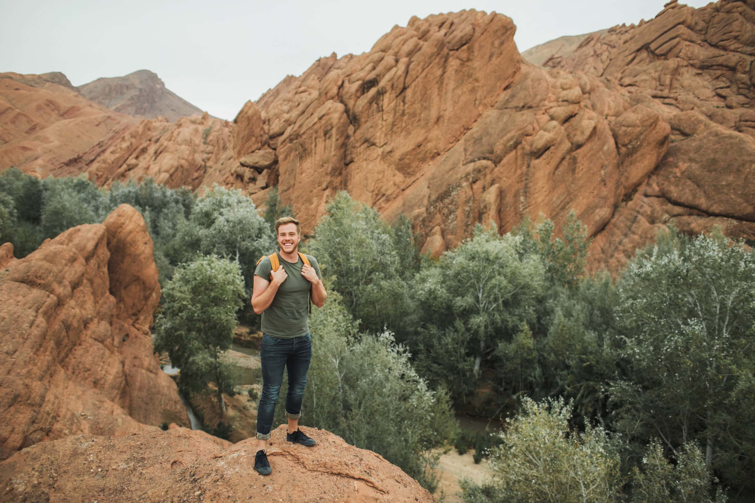 A man in nature after attending a meth addiction treatment in Arizona.