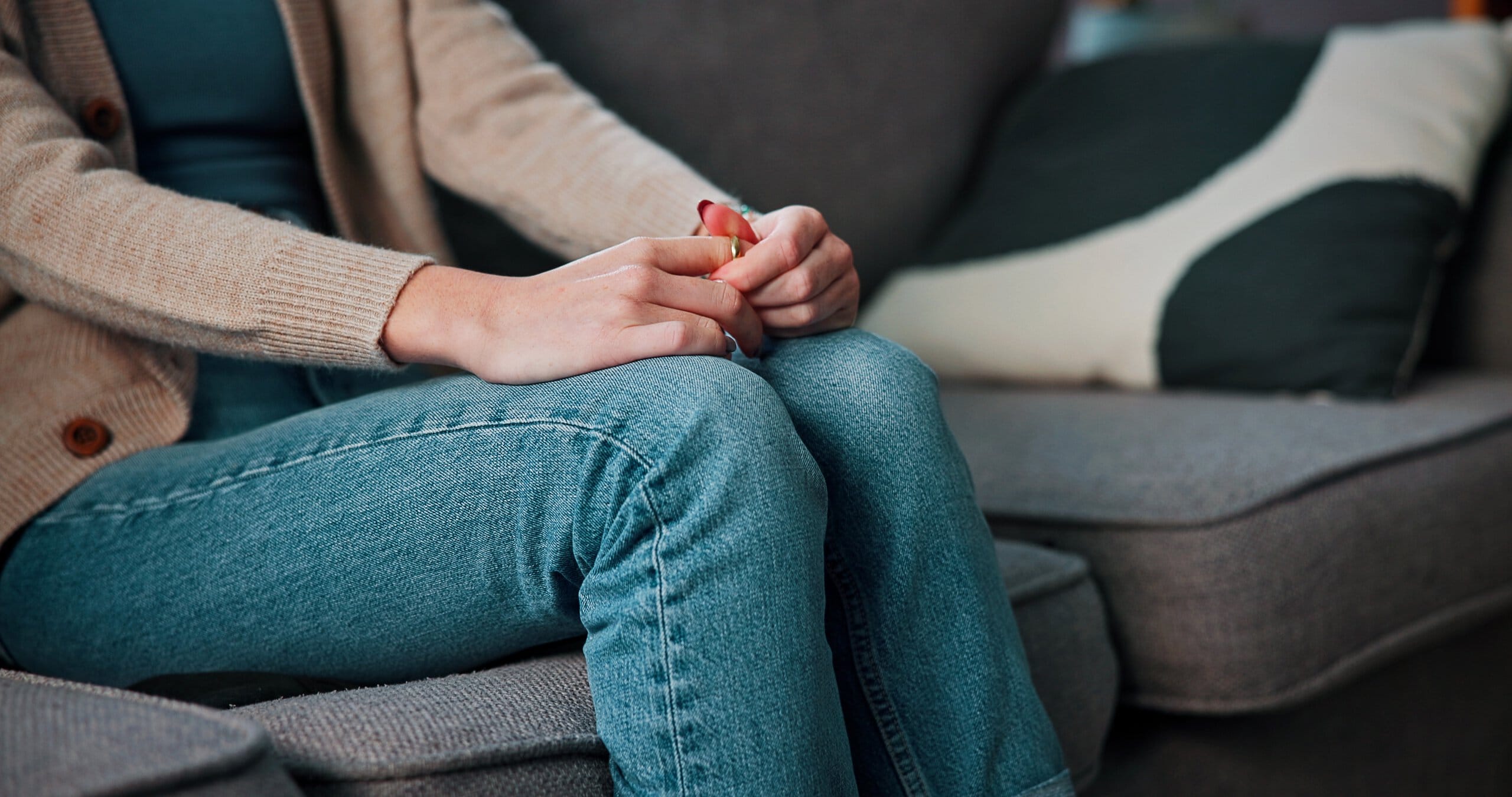 Woman at therapy in surprise drug rehab.
